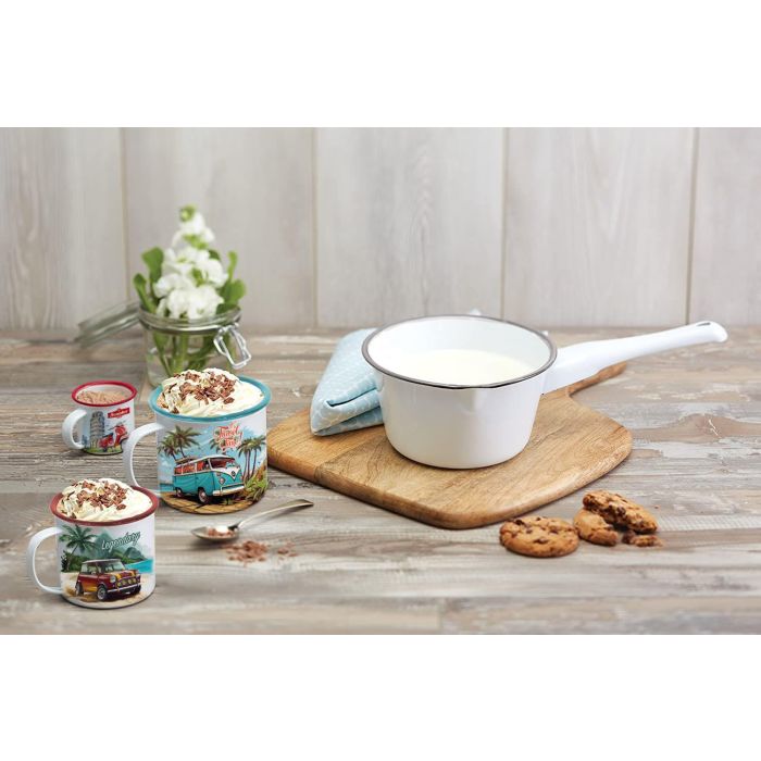 Inde Mug Esmaltada Blanca Bike 150 ml 4 Inde Mug Esmaltada Blanca Bike 150 ml 4