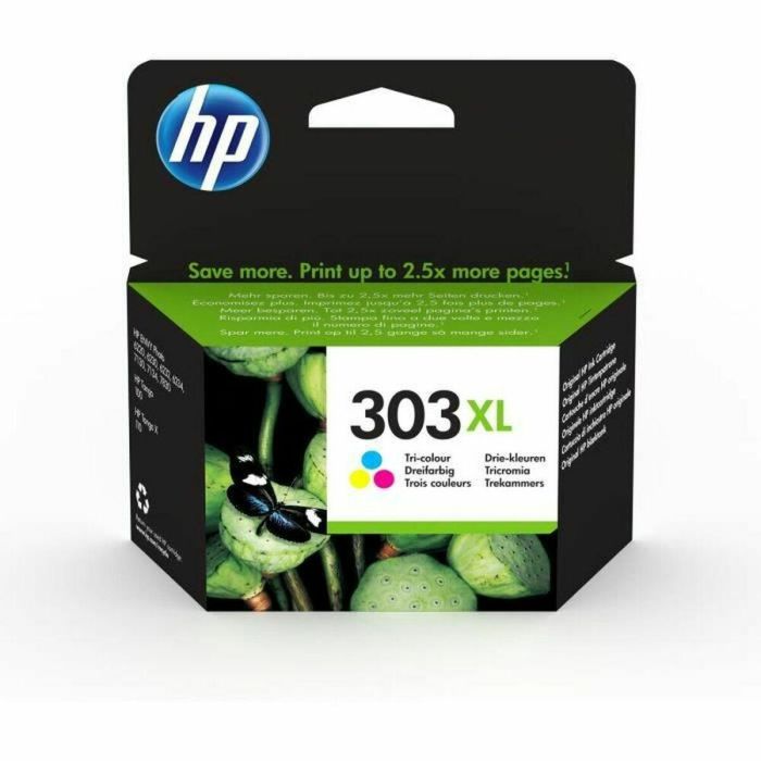 Cartucho de tinta tricolor HP 303XL original de alto rendimiento para HP Envy Photo 6220/6230/7130 (T6N03AE)