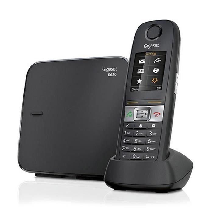 Teléfono fijo Gigaset E630 negro - Resistente a golpes, agua y polvo - Manos libres - Identificador de llamadas 2