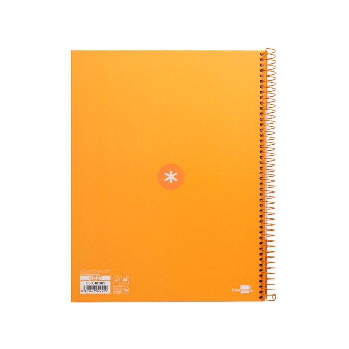 Cuaderno Espiral A4 Micro Antartik Tapa Forrada 80H 90 gr Cuadro 5 mm 1 Banda 4 Taladros Mostaza 1