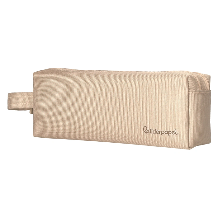 Liderpapel Estuche Portatodo Classic Rectangular con Asa 2 Cremalleras 210x80mm Crema 2