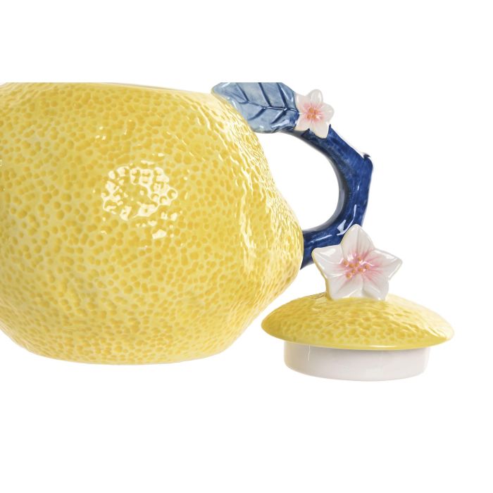 Tetera Mediterraneo DKD Home Decor Amarillo Azul 15 x 19 x 25.5 cm (2 Unidades) 1