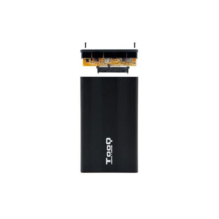 TooQ TQE-2510B Caja Externa para Disco Duro 2.5" USB 2.0 4 TB Máx. SATA I/II/III Aluminio Negro Compatible Windows Mac Linux 4
