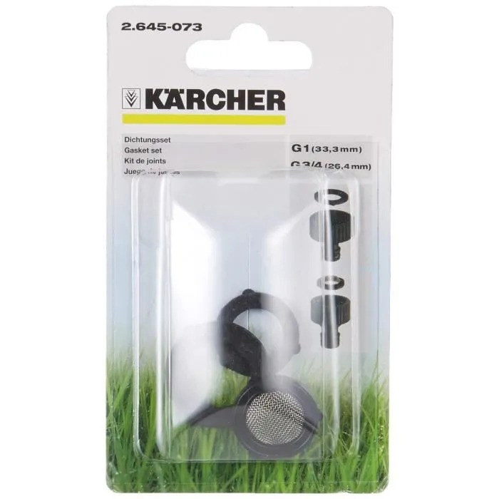 Karcher Kit Completo de Juntas Planas para G3/4 y G1 con Prefiltro - Compatible con Sistemas de Clic 1 Karcher Kit Completo de Juntas Planas para G3/4 y G1 con Prefiltro - Compatible con Sistemas de Clic 1