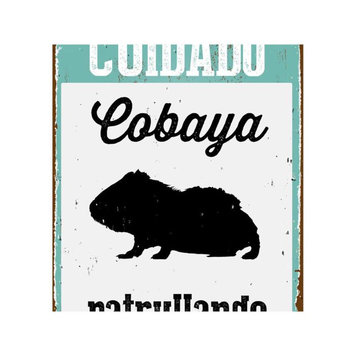 Placa Magnet & Steel Cuidado Cobaya Patrullando 14,8 x 21 cm 1 Placa Magnet & Steel Cuidado Cobaya Patrullando 14,8 x 21 cm 1