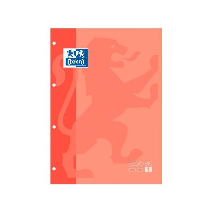 Oxford Recambio Classic 80H A4 Encolado 90 gr 5x5 mm 4 Taladros 1 Banda Color Melocotón -5U- Oxford Recambio Classic 80H A4 Encolado 90 gr 5x5 mm 4 Taladros 1 Banda Color Melocotón -5U-