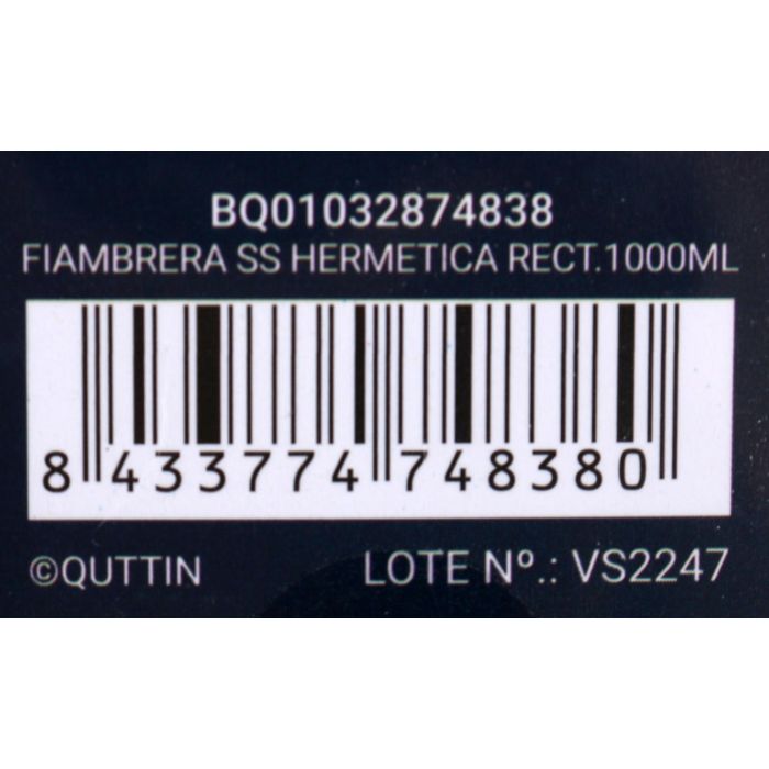 Fiambrera hermética rectangular 1000 ml Quttin (12 Unidades) 12 Fiambrera hermética rectangular 1000 ml Quttin (12 Unidades) 12