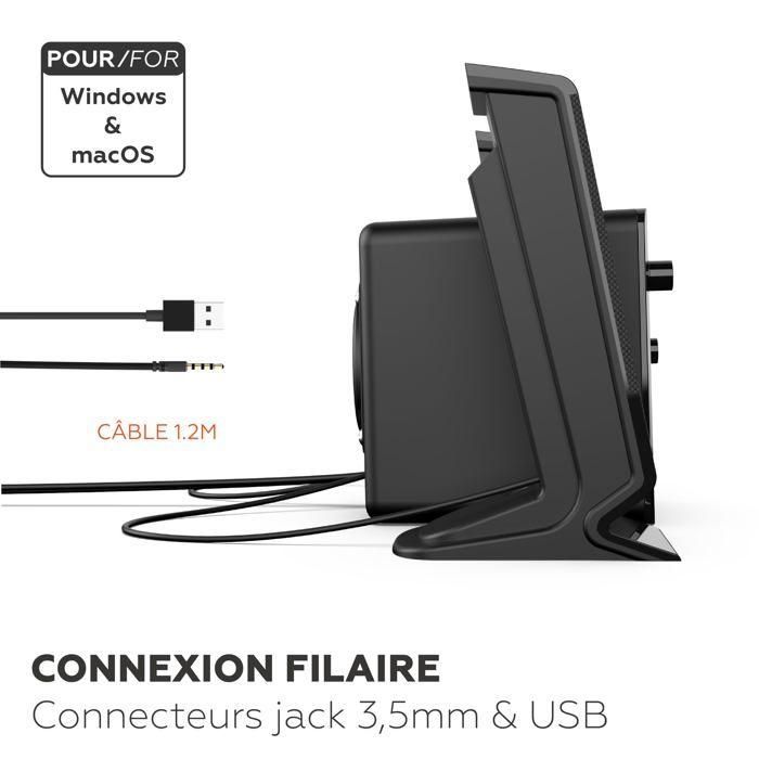 Mobility ML314006 Altavoz 2.1 - Negro - 2 altavoces - 5W de potencia 2