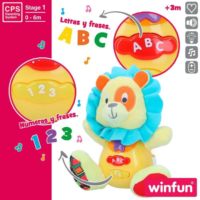 Peluche con Sonido Winfun León 15 x 15 x 9 cm (6 Unidades) 3