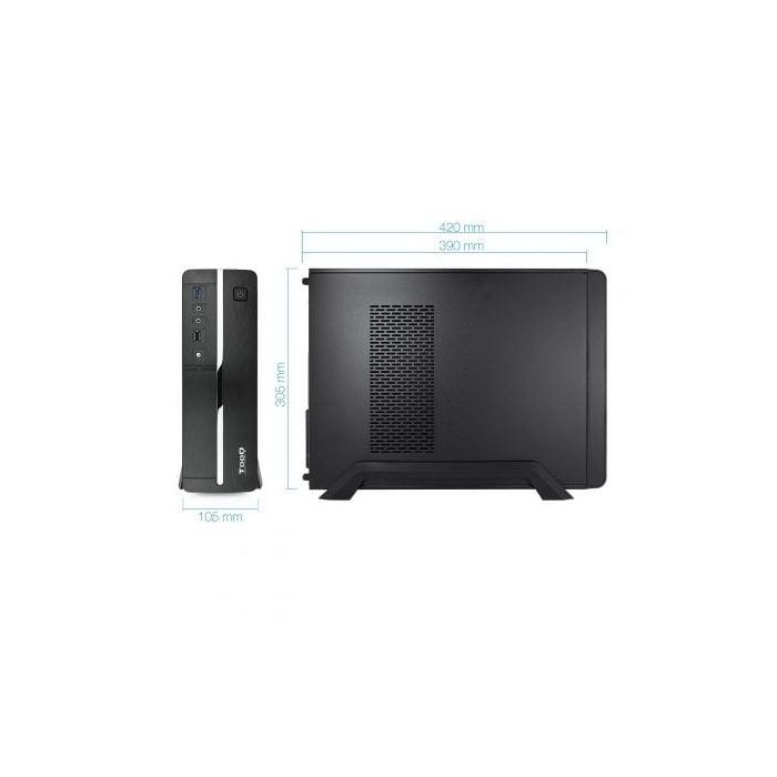Caja Sobremesa Slim TooQ TQC-3005U3 con Fuente 500W 2 Caja Sobremesa Slim TooQ TQC-3005U3 con Fuente 500W 2