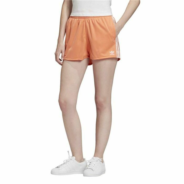 Pantalones Cortos Deportivos para Mujer Adidas 3 Stripes Naranja Pantalones Cortos Deportivos para Mujer Adidas 3 Stripes Naranja