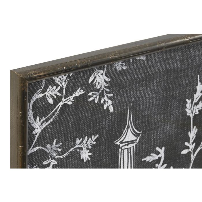 Cuadro Oriental DKD Home Decor Negro Blanco 2.8 x 70 x 50 cm (2 Unidades) 1