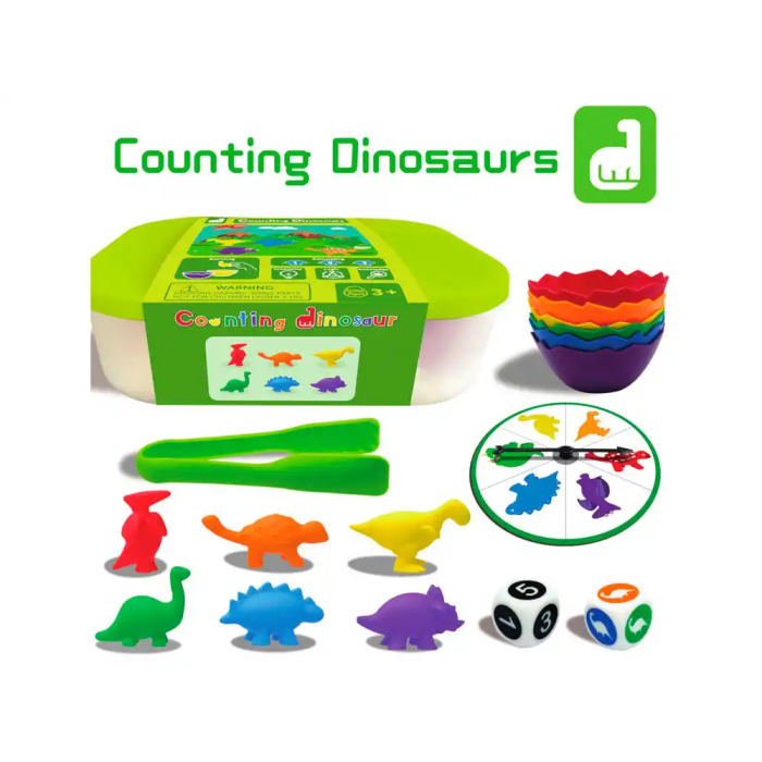 Amaya Juego de Clasificación y Conteo de Dinosaurios +3 Años 72 Mini Dinosaurios 1