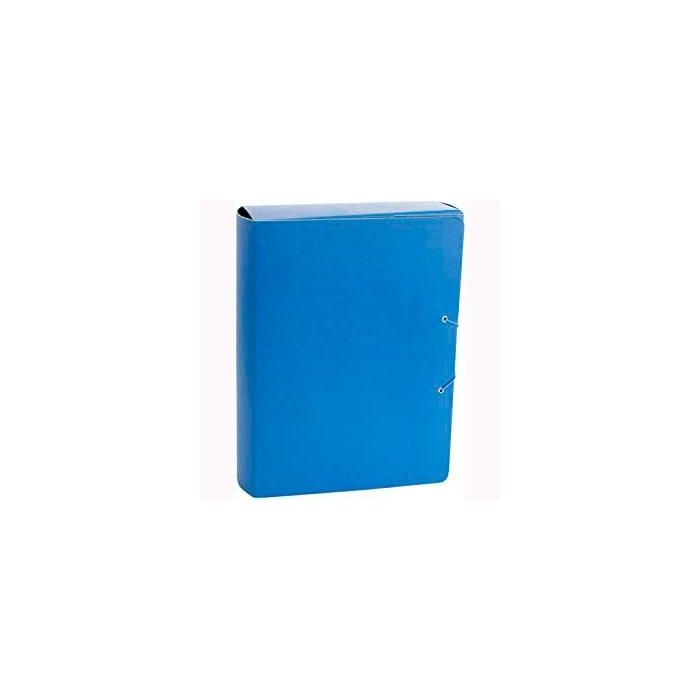 Fabrisa Carpeta de Proyectos 7 cm Folio, Cierre de Bota con Gomas, Cartón Gofrado Azul