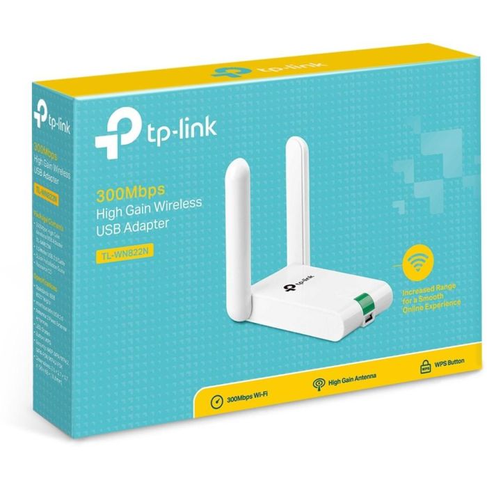 TP-Link TL-WN822N Adaptador WiFi USB Inalámbrico 300 Mbit/s Mini-USB 2.0 Wi-Fi 4 (802.11n) 2.4 GHz Doble Antena 5