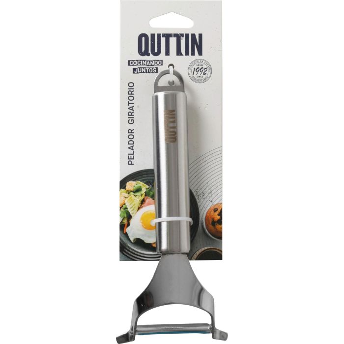 Quttin Pelador Giratorio Ss Silver 17 x 7 x 2 cm (12 Unidades)