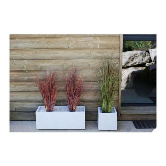 Eda Jardinera Graphit Up de Plástico 57 L Blanco Ceruse 79.5x29.5x29.5 cm Decoración Ondulada Anti UV Interior/Exterior 1 Eda Jardinera Graphit Up de Plástico 57 L Blanco Ceruse 79.5x29.5x29.5 cm Decoración Ondulada Anti UV Interior/Exterior 1