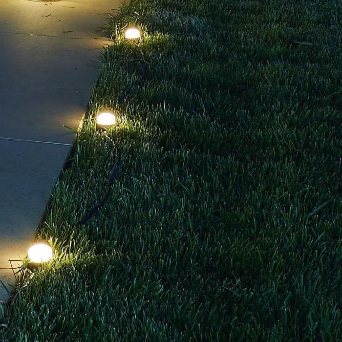 10 mini puntos de luz solar para insertar - LUMISKY - SOLIRAY - 12 m - LED blanco cálido - Señalización de caminos 1