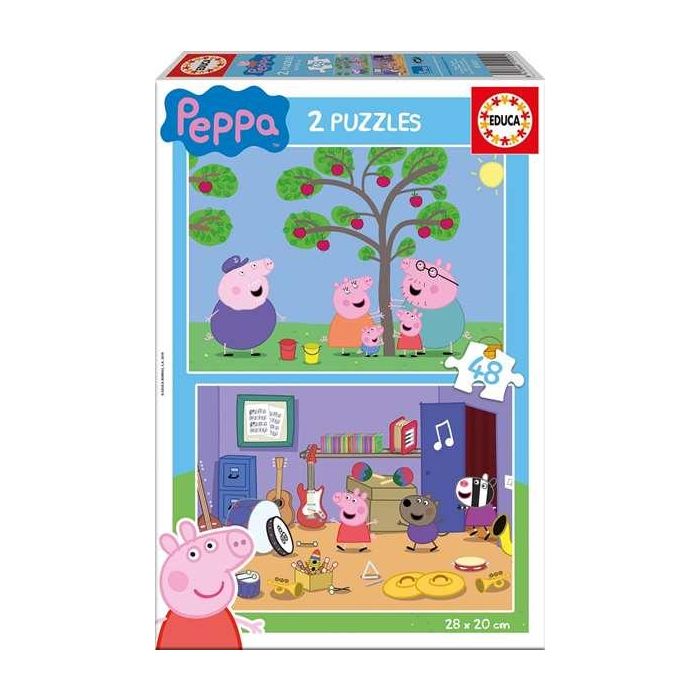 Puzzle 2x48 piezas pepa pig