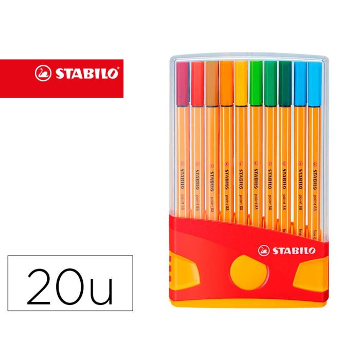 Stabilo Rotuladores Point 88 C-Surtidos Estuche Colorparade Rojo 20 Ud