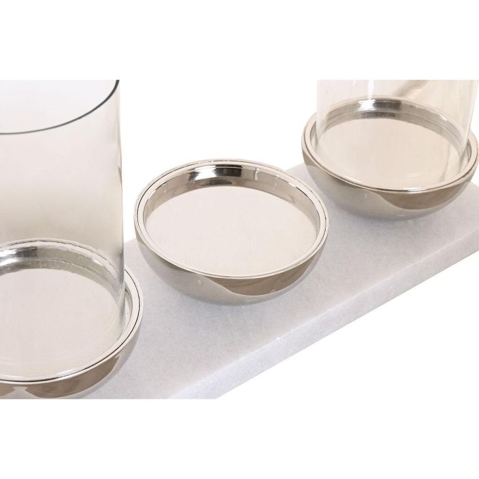 Portavela Moderno DKD Home Decor Blanco Plateado 13 x 22 x 40 cm 3 Portavela Moderno DKD Home Decor Blanco Plateado 13 x 22 x 40 cm 3