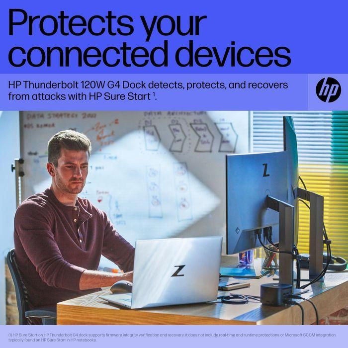 HP Thunderbolt Dock 120W G4 - Estación de Acoplamiento Thunderbolt 4 para hasta 4 Monitores 4K, Multi-OS, Mejora Productividad y Seguridad 7 HP Thunderbolt Dock 120W G4 - Estación de Acoplamiento Thunderbolt 4 para hasta 4 Monitores 4K, Multi-OS, Mejora Productividad y Seguridad 7
