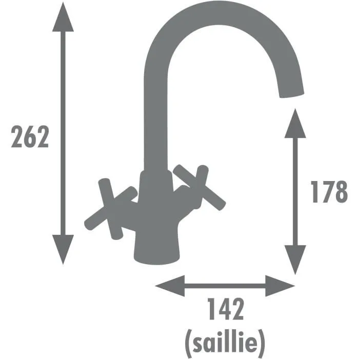 Edouard Rousseau AAAQX11037 Mezclador de Fregadero NANKA Negro 1