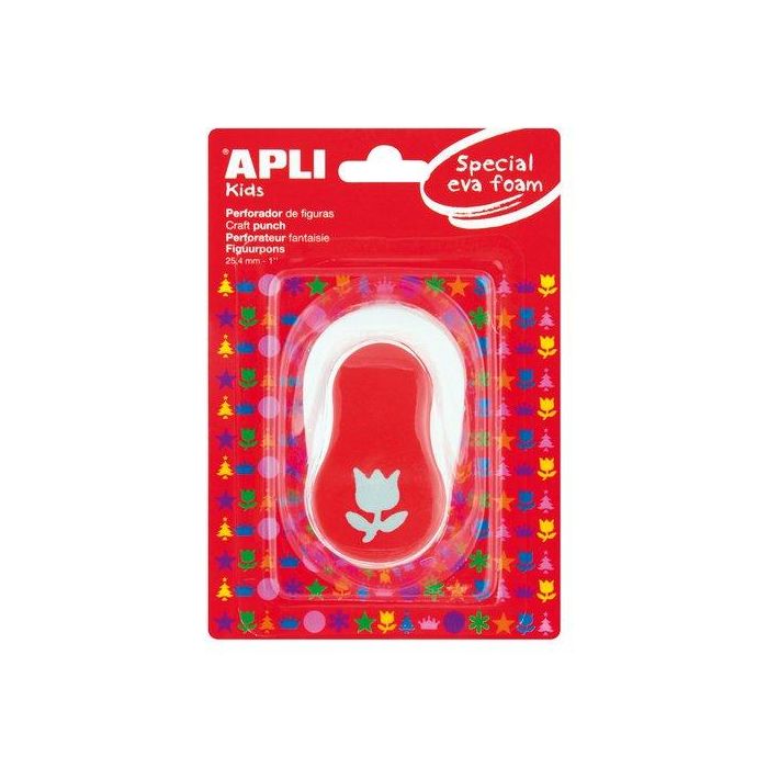 Taladro Goma Eva Apli 25,4 Mm Tulipan Rojo