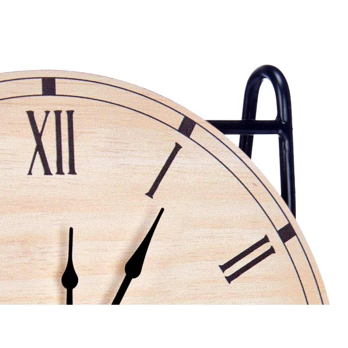 Reloj Sobremesa Atril Giftdecor 19x21x9 cm - Negro/Madera - Metal/MDF (6 Unidades) 2 Reloj Sobremesa Atril Giftdecor 19x21x9 cm - Negro/Madera - Metal/MDF (6 Unidades) 2