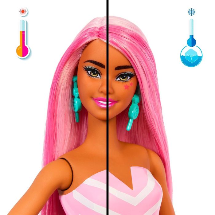 Mattel Muñeca Sorpresa Barbie Pop Reveal con Vaso Rosa, Desempaca 8 Sorpresas Incluidas para Niñas a partir de 3 Años 2