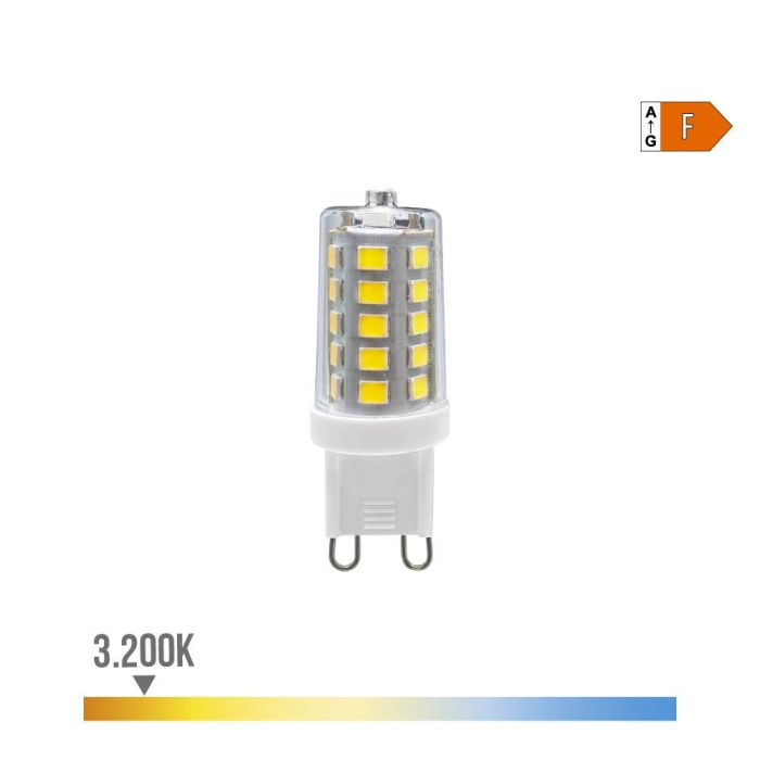 Bombilla g9 led 3w 260lm 3200k luz cálida regulable ø1,7x4,9cm edm Bombilla g9 led 3w 260lm 3200k luz cálida regulable ø1,7x4,9cm edm