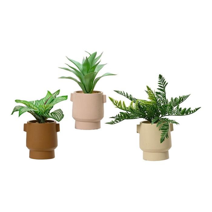 Planta artificial 25cm con maceta de cemento colores surtidos 808559 Planta artificial 25cm con maceta de cemento colores surtidos 808559