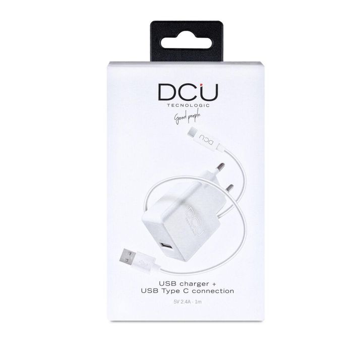 Cargador de Pared + Cable USB A a USB C DCU 66826 Blanco (1 m) 1