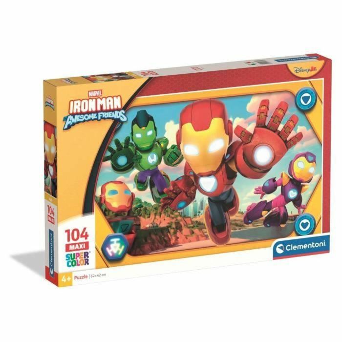 Clementoni Puzzle Maxi Iron Man y Su Superequipo Marvel 104 Piezas 62x42cm