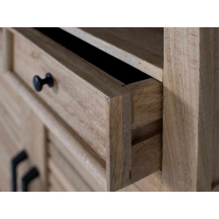 GINER Y COLOMER Librería de Madera de Mango Natural Tallada a Mano, 80x37x14 cm 3