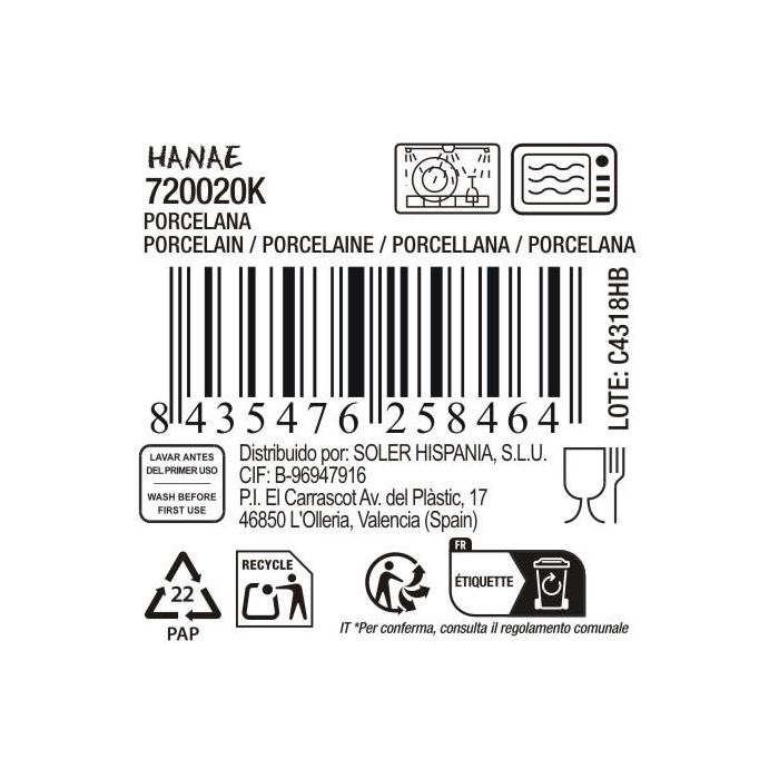 La Mediterranea Fuente Redonda para Servir Estilo Japonés Hana de 20 cm - Surtido de 6 Platos de Mesa (18 Unidades) 9