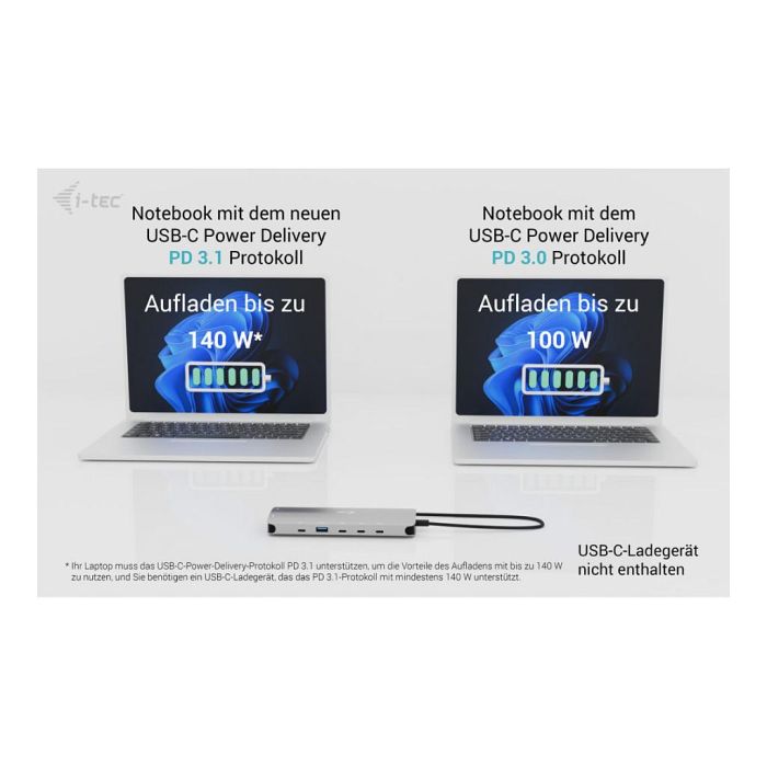 Hub USB i-Tec C31NANOTRIPLEDOCKPD Gris