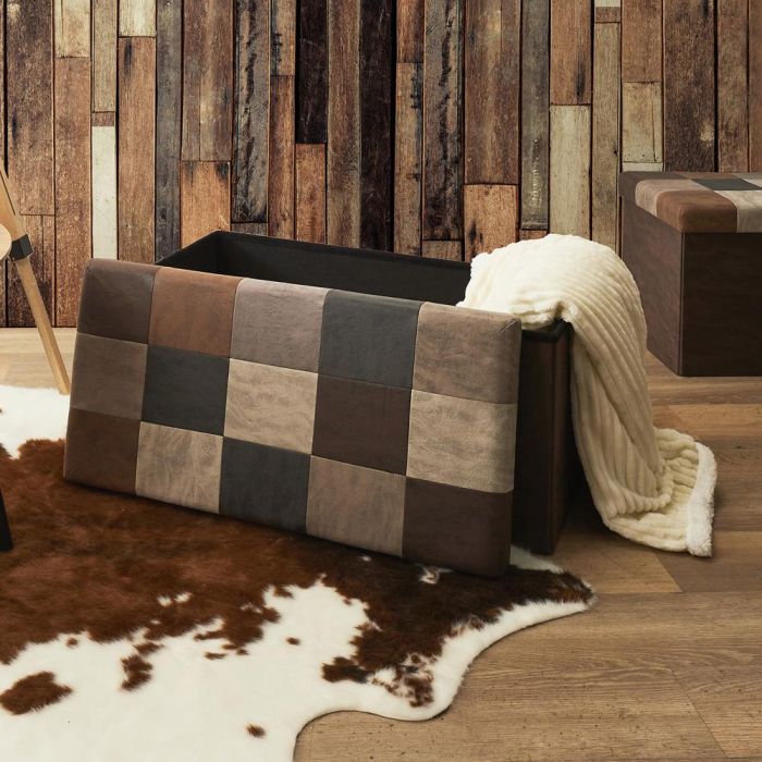 Banco-Puf Plegable Patchwork Home Deco Factory 1 Banco-Puf Plegable Patchwork Home Deco Factory 1