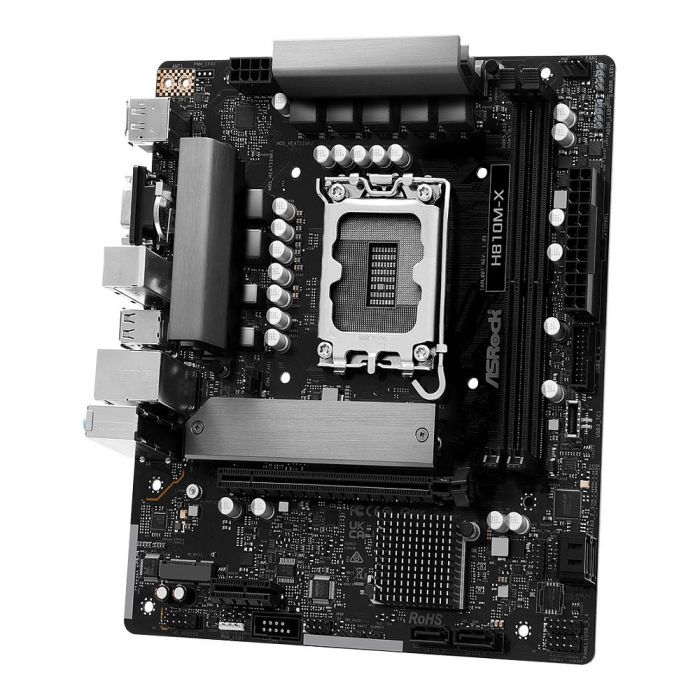 ASRock H810M-X, Placa Base para PC, Socket LGA 1851, Compatible con Intel Core Ultra Series 2, DDR5-SDRAM, Micro ATX 2