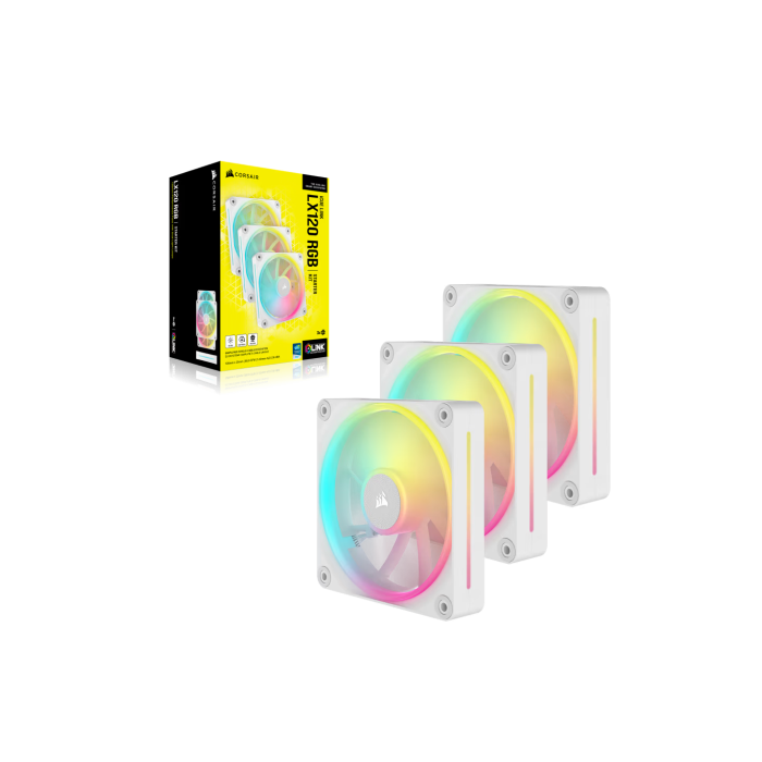 Corsair iCUE LINK LX120 RGB Carcasa del ordenador Ventilador 12 cm Blanco 3 pieza(s) 4