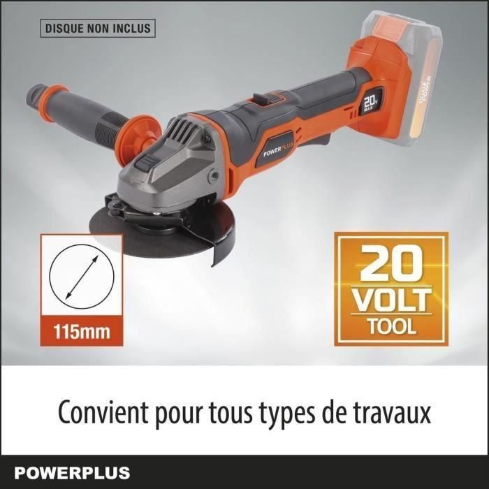 Grinder de esquina inalámbrica 20V Ø115 mm + arranque progresivo - dual potencia POWDP35100 - Entregado sin batería o cargador 1 Grinder de esquina inalámbrica 20V Ø115 mm + arranque progresivo - dual potencia POWDP35100 - Entregado sin batería o cargador 1