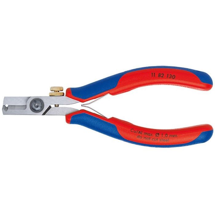 Knipex 11 82 130 Elektronik-Abisolierschere Azul Rojo