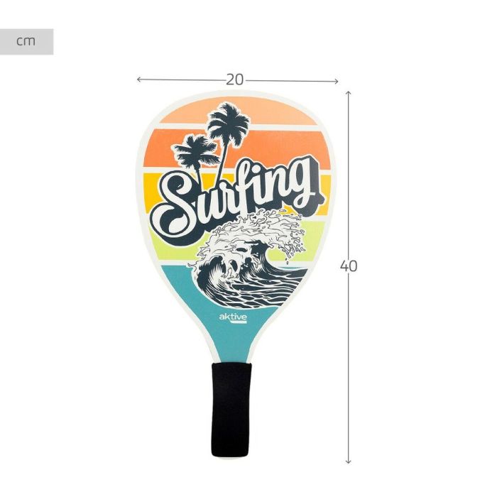 Palas de Playa con Pelota Aktive Surf 20 x 40 cm (12 Unidades) 3