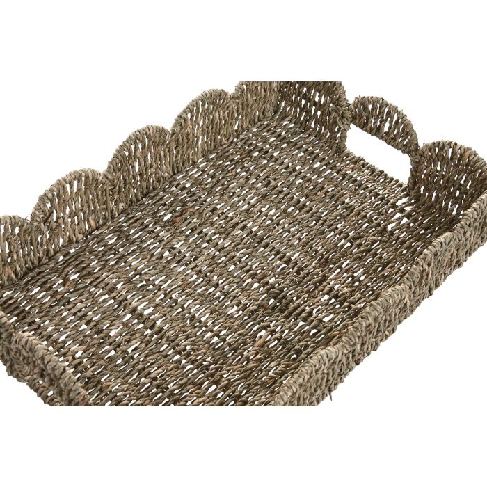 Bandeja Decoracion Tropical DKD Home Decor Natural 33 x 10 x 48 cm Set de 2 (2 Unidades) 1