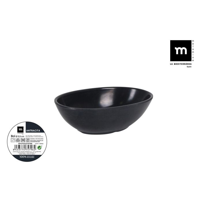 Bol de melamina antracita 13.5 cm - La Mediterranea (24 Unidades) Bol de melamina antracita 13.5 cm - La Mediterranea (24 Unidades)