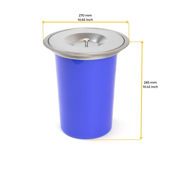Emuca Cubo de basura empotrable para encimera de cocina Recycle, 1 vaso extraíble de 7 litros, Acero inoxidable y Plástico 8