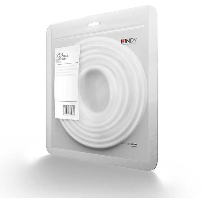 LINDY 47545 Cable Patch Cat6A U/FTP Flachband Blanco 10m 1