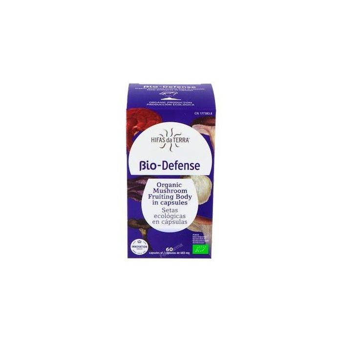 HIFAS DA TERRA Bio-Defense Hdt 60 Cápsulas - 5 Setas y Vitamina C para Sistema Inmunitario y Digestivo - Vegano, Sin Gluten