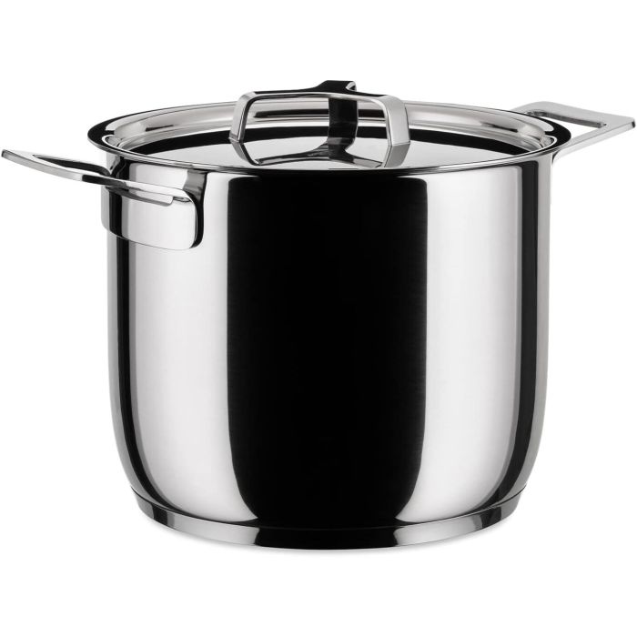 Alessi Olla Alta 5,0 Litros Acero Inoxidable 18/10 AJM100/20, Diseñado por Jasper Morrison, Apto para Todas las Fuentes de Calor