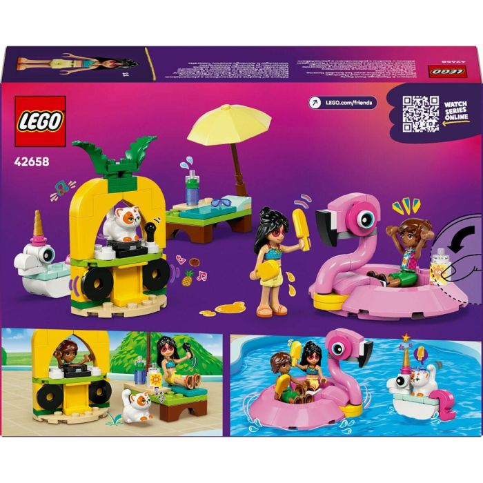 Lego Friends 42658 Fiesta en la Piscina con Flotadores de Unicornio y Flamenco, Juego de Construcción para Niños y Niñas a partir de 5 Años 1